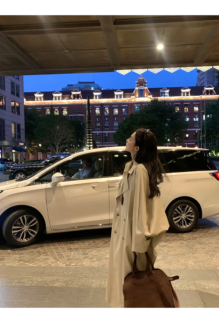 LOSA ROSA春季新款宽松廓形慵懒风复古高级感大衣翻领风衣外套女