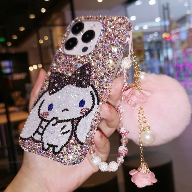 适用于iPhone16pro max苹果14手机保护壳 混彩水钻11可爱卡通蛋白