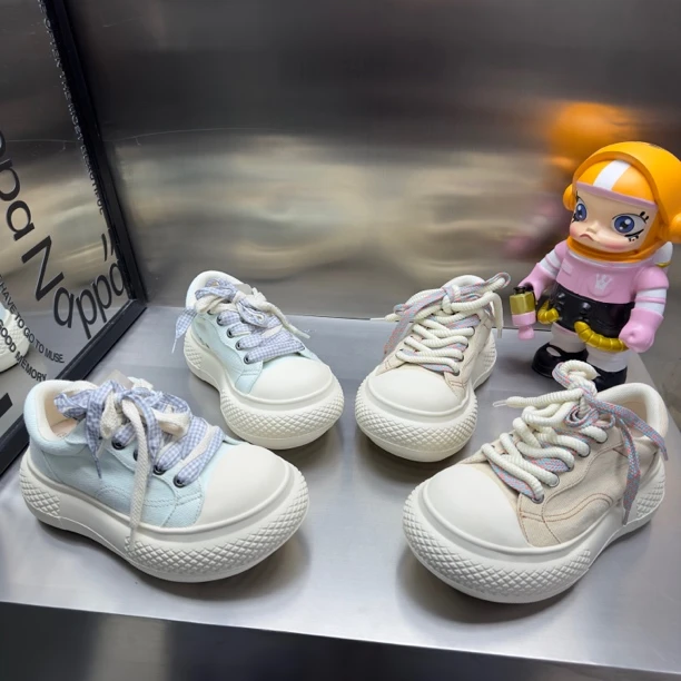 韩版百搭布鞋小众运动透气厚底低帮女鞋小白鞋