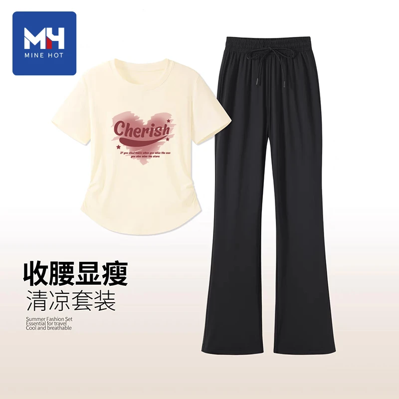 唐狮集团MH时尚两件套女2025夏季新款显瘦穿搭薄款多巴胺休闲套装