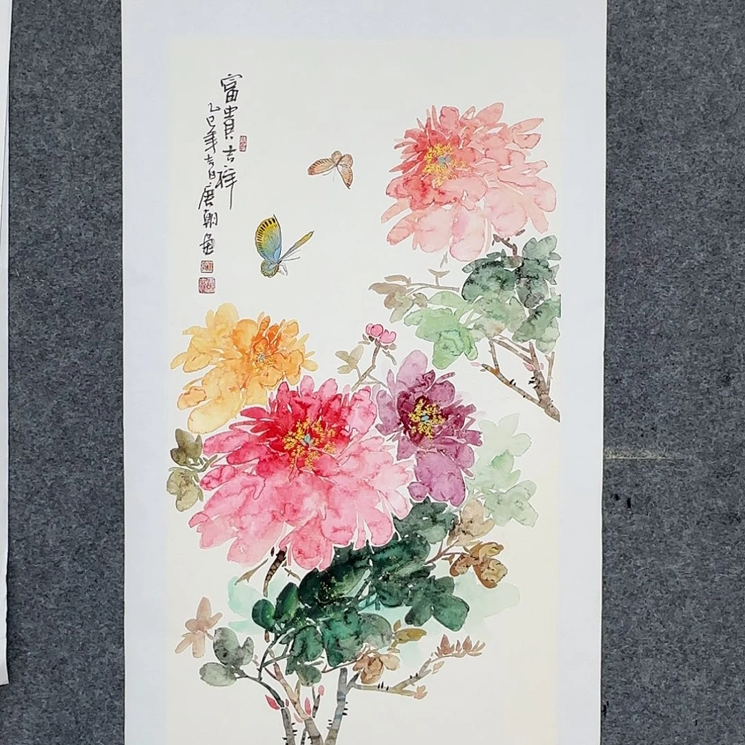 国画100*50纯手绘唐朝