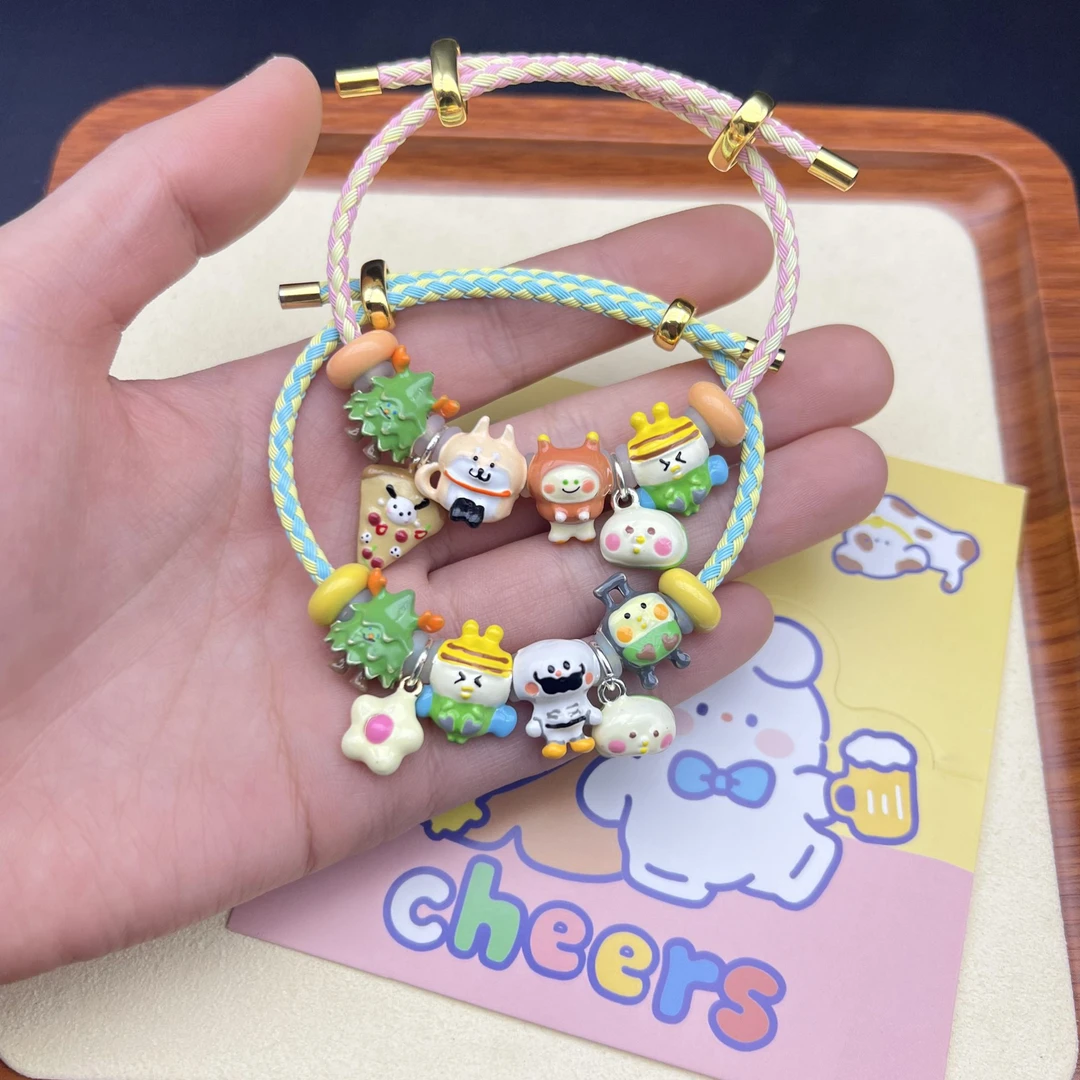 beads串珠bebe鹦鹉合金滴油手链可爱小众设计