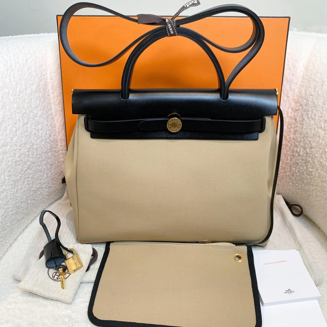 99新 Hermes/爱马仕 壹臻/风衣灰金扣herbag31 b刻 23741075