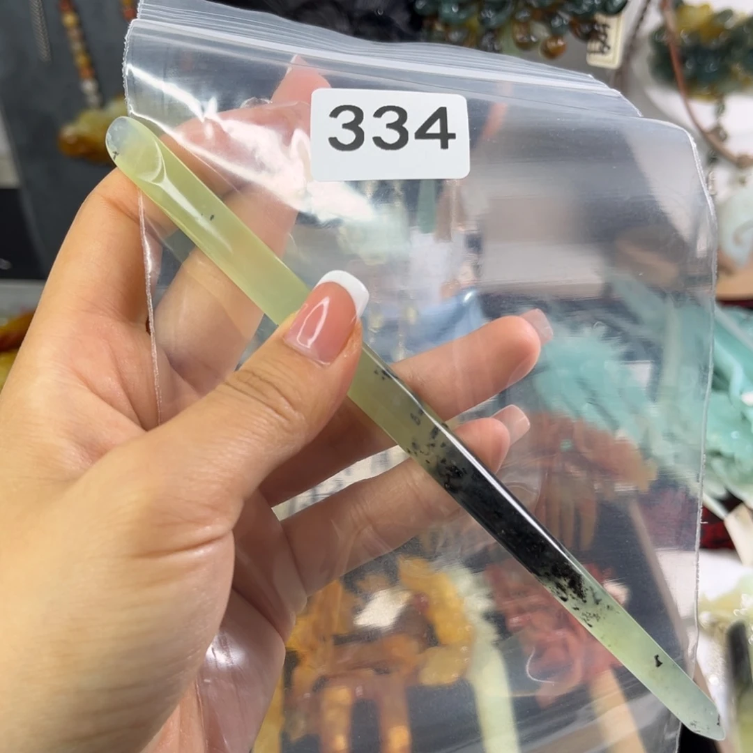 蛇纹石玉未镶嵌发饰用**良