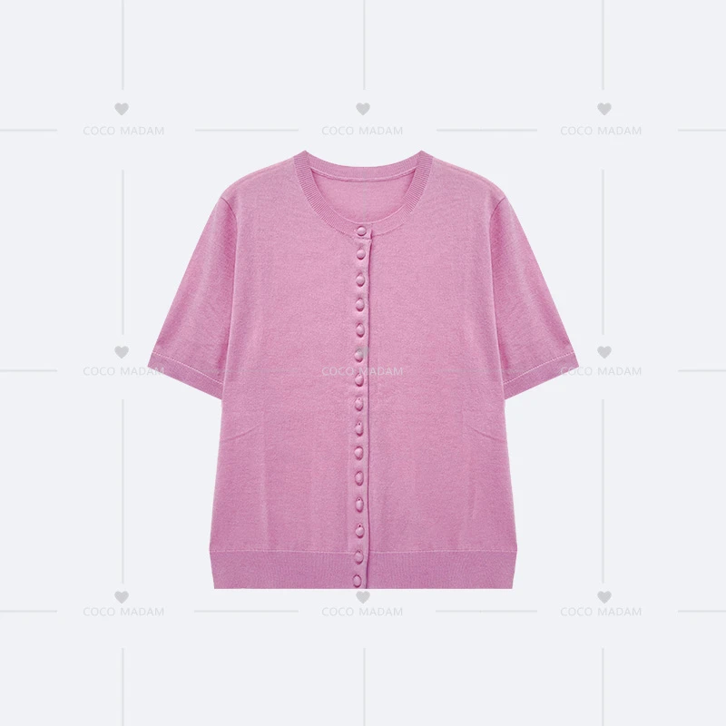 NIUNIU · T-053 羊毛真丝时尚百搭休闲针织短袖