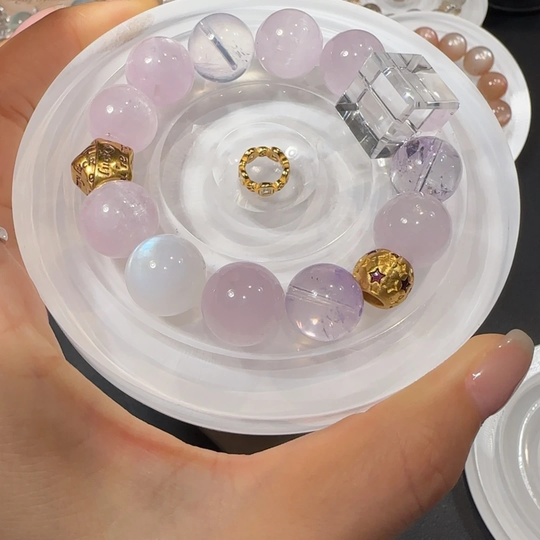 直播间水晶DIY银S925镶嵌紫晶江***?