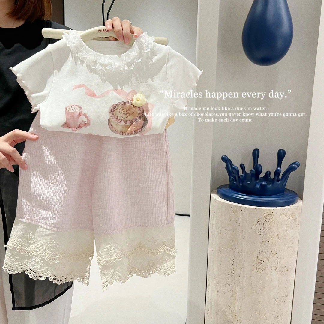 AC370~25夏~两层花边休闲裤66909