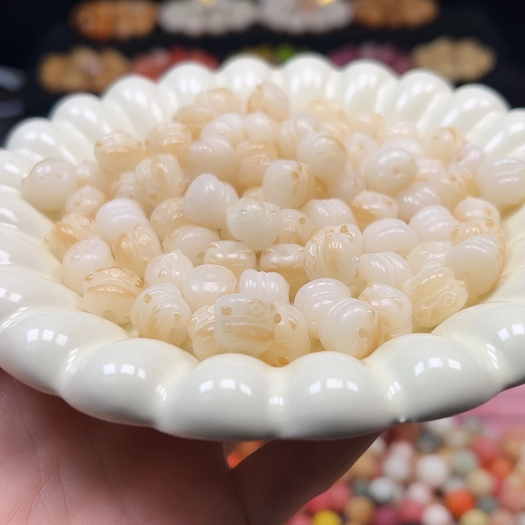 菩提根/象牙果手串玉化炭烤招财猫30颗