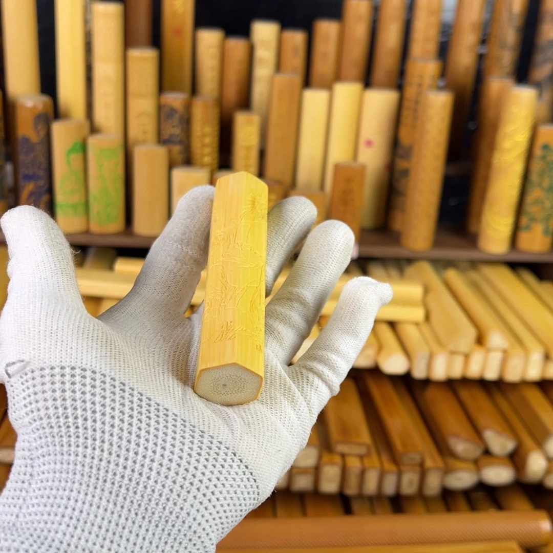 实心玉竹手把件六边形