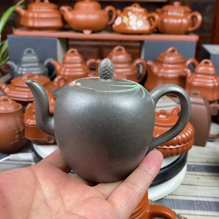 茶壶紫砂全手工美人肩180Cc原矿特高温老青段