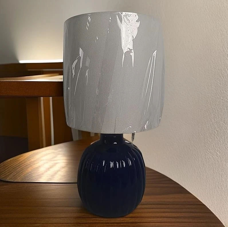 北欧轻奢美式复古护眼客厅陶瓷台灯卧室灯床头灯布罩创意（001)-2