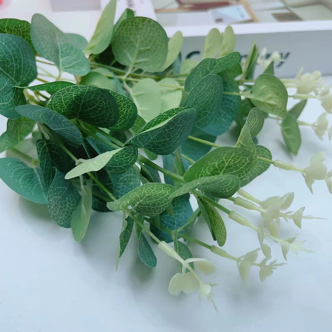 仿真尤加利叶金钱叶绿植用于婚礼户外家居装饰手工DIY制作材料