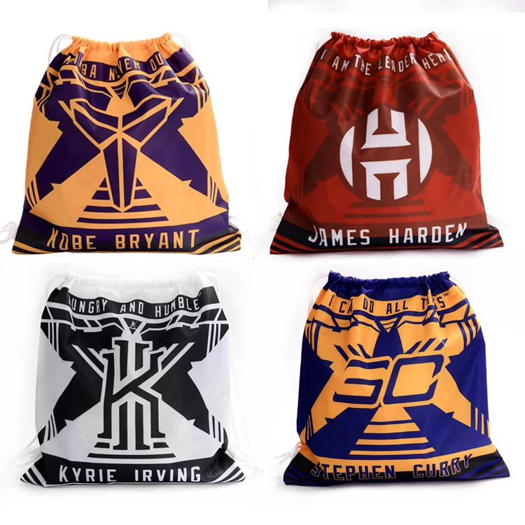 新款篮球包袋詹姆斯科比库里哈登加厚防水大容量双肩运动背包束口