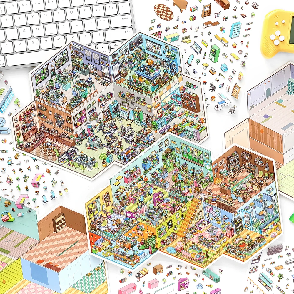 infeelme造景贴纸今日营业中第32弹创意手工diy微缩场景拼贴解压