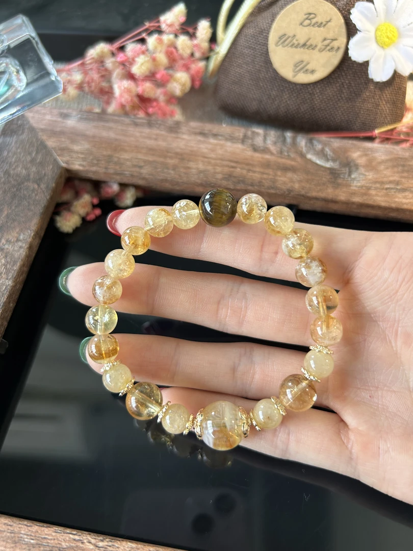 y1069【黄塔黄虎单圈】手链多样性发