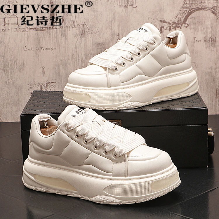 纪诗哲鞋子男款秋季新款厚底增高鞋子韩版潮流百搭复古网红滑板鞋