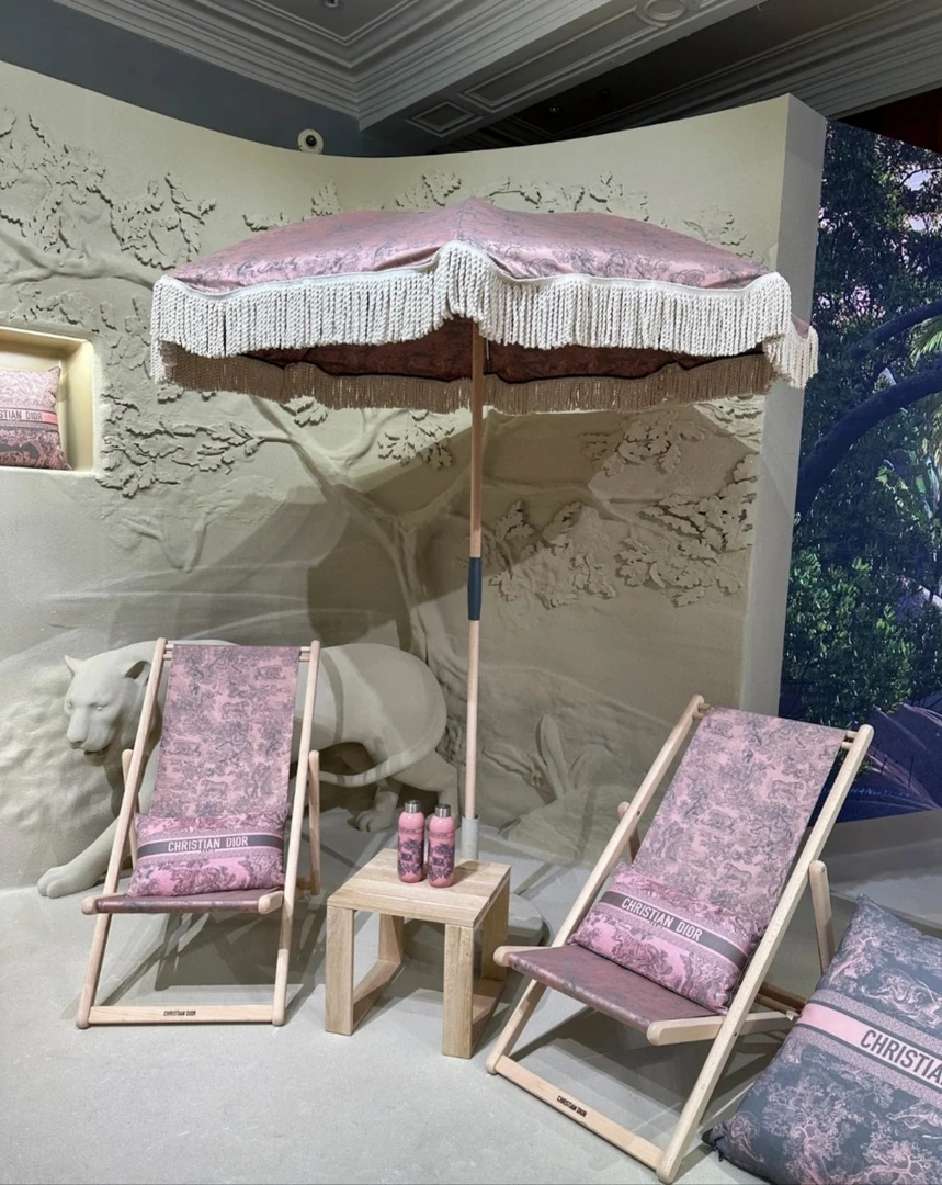 未使用 DIOR/迪奥 Dior 高级灰色动物园系列沙滩椅 165684