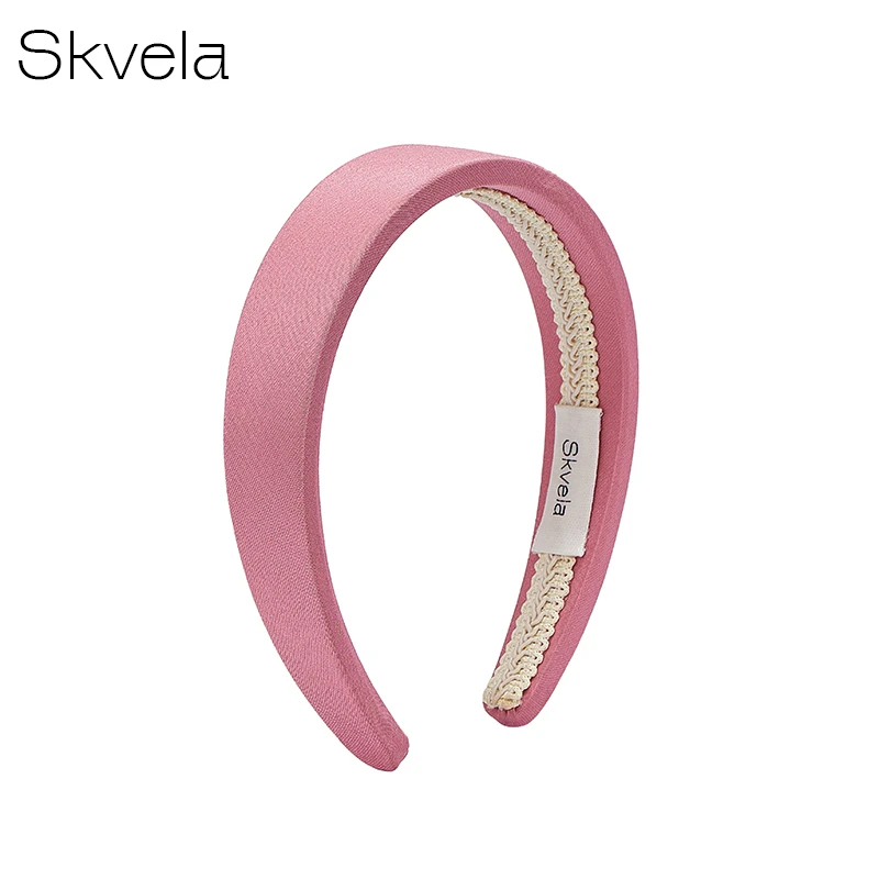 Skvela/真丝发箍头箍压发高颅顶头饰女士发卡布达佩斯粗款复古粉