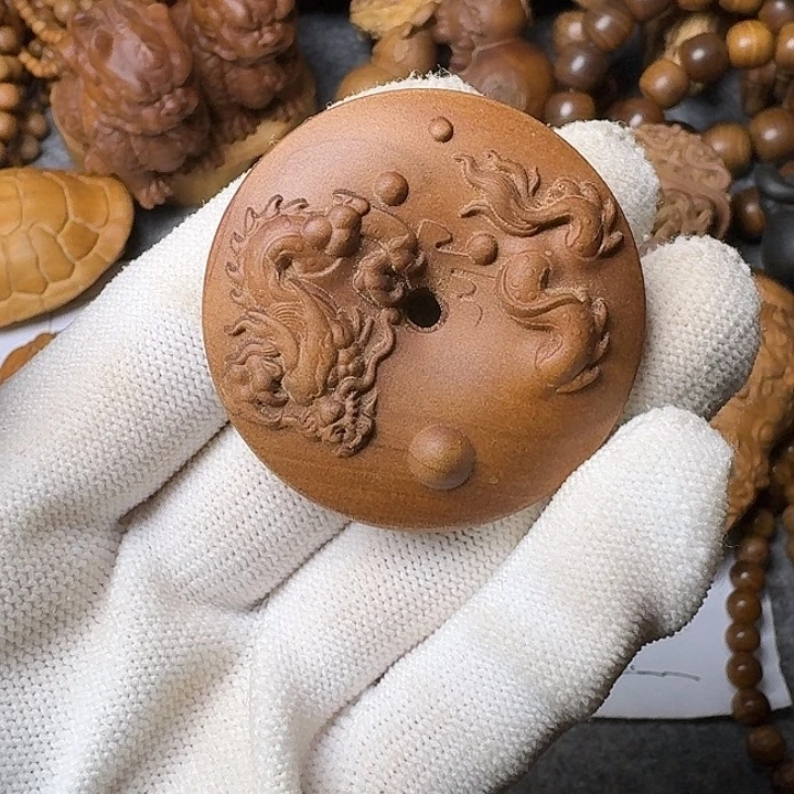 手串/手链檀香木老山檀香黑肉盘龙吊坠