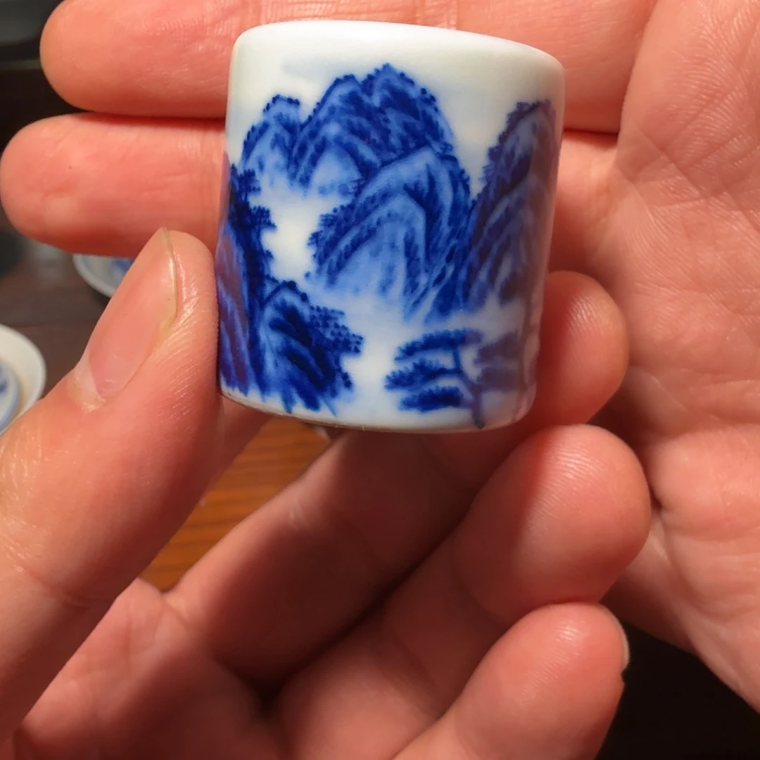 釉下青花柴窑扳指