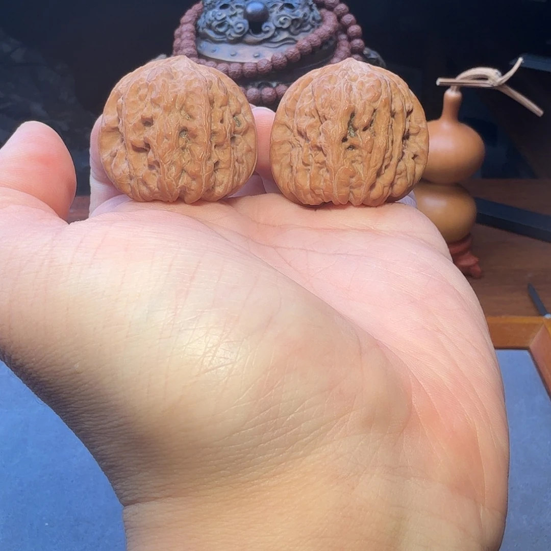 文玩核桃把件39尺寸平谷凹底