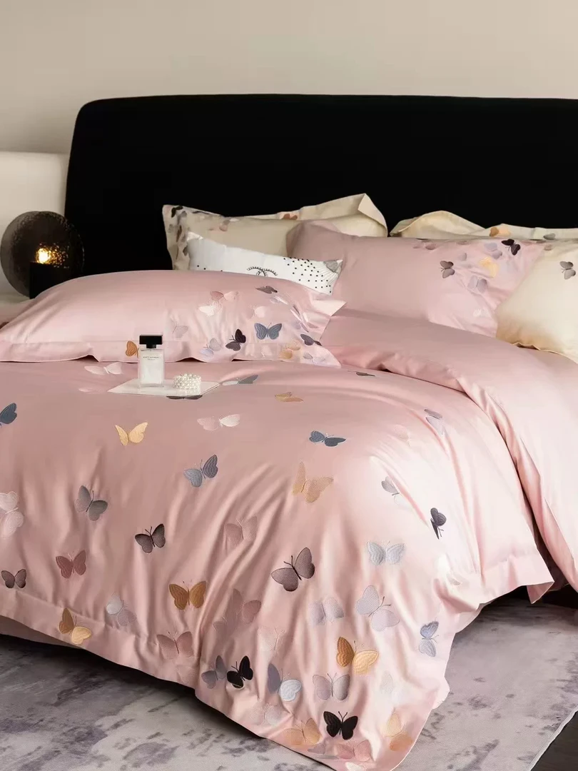 长绒棉四件套重工刺绣四季款套件礼盒装