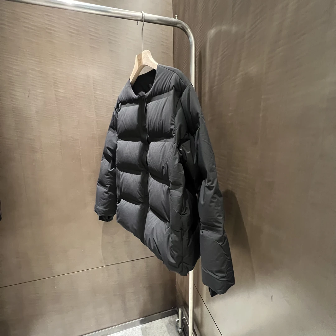 lulu-高定极简风圆领简约短款女冬季防风保暖白鹅绒服休闲外套