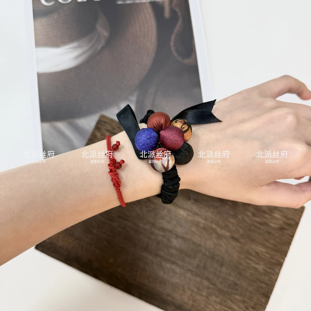 【蘑菇头手花】香云玫瑰红色时尚女款高端大气小众气质民族风