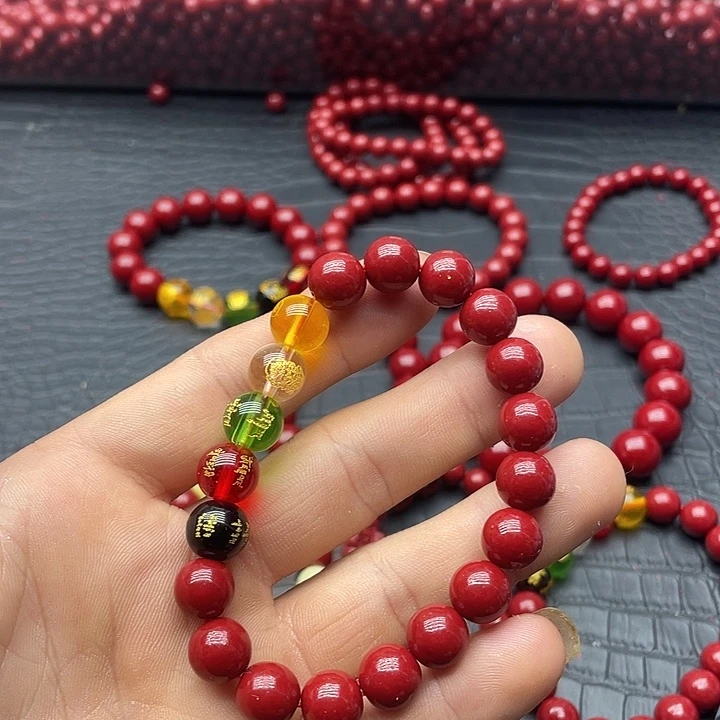 天然辰砂10米朱砂手链