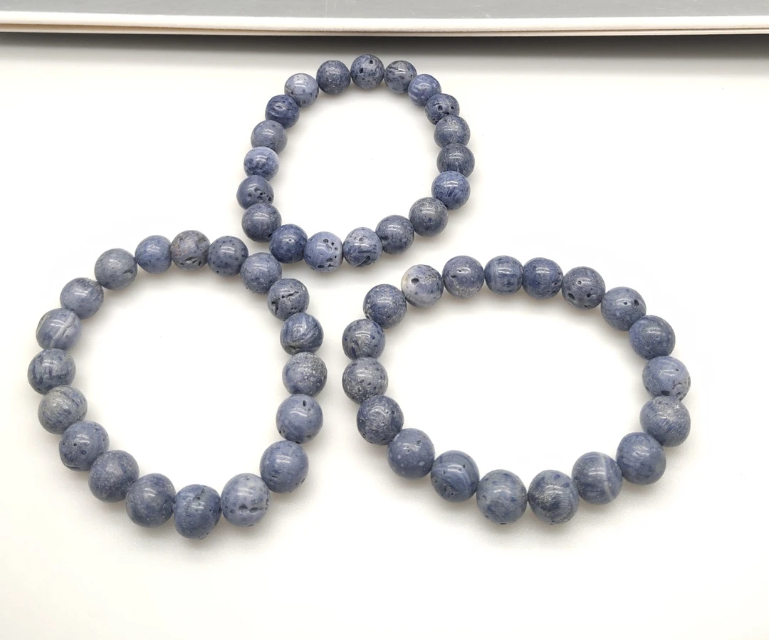 多眼  10mm 蓝三手链  多眼  圆珠手链