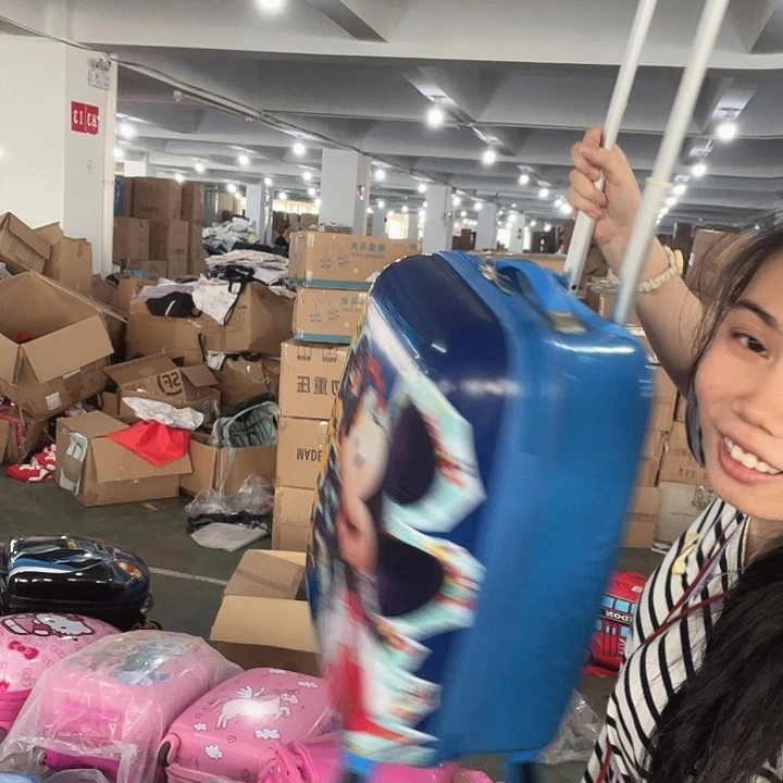 美丽诺羊毛三醋酯纤维蓝黄字母老鼠旅行箱