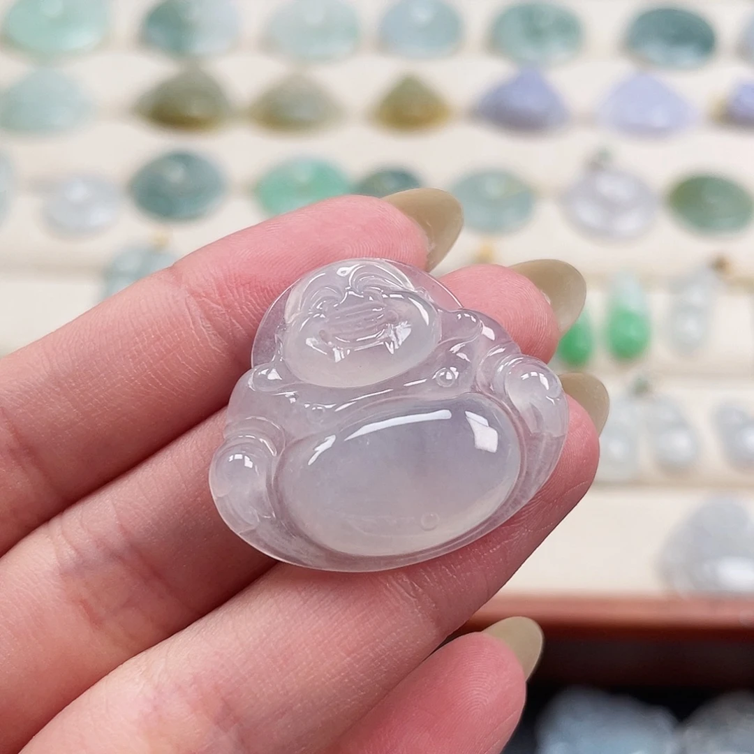 颈饰未镶嵌翡翠白冰佛公