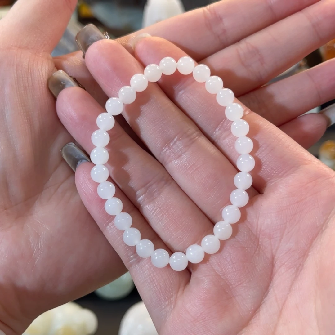 和田玉（白玉）未镶嵌手串天泰白玉6mm手串