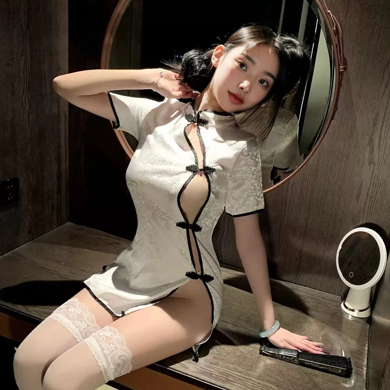 睡衣古风蕾丝制服纯欲内衣高级睡裙性感夏季ol睡衣新中式辣妹风
