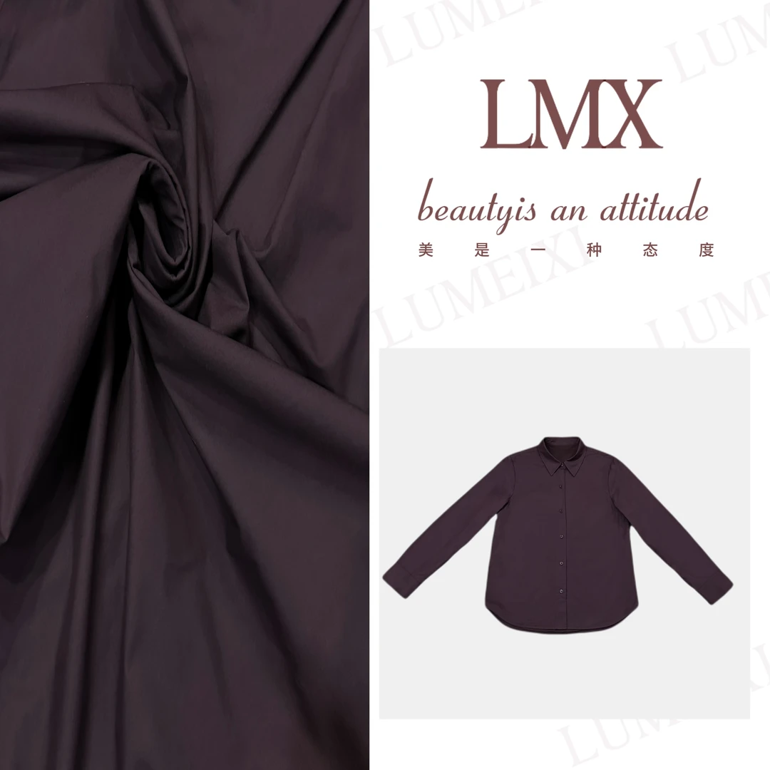 LMXPPJ 【蕈紫】2025新款时尚百搭衬衣高级感纯色上衣MX5345