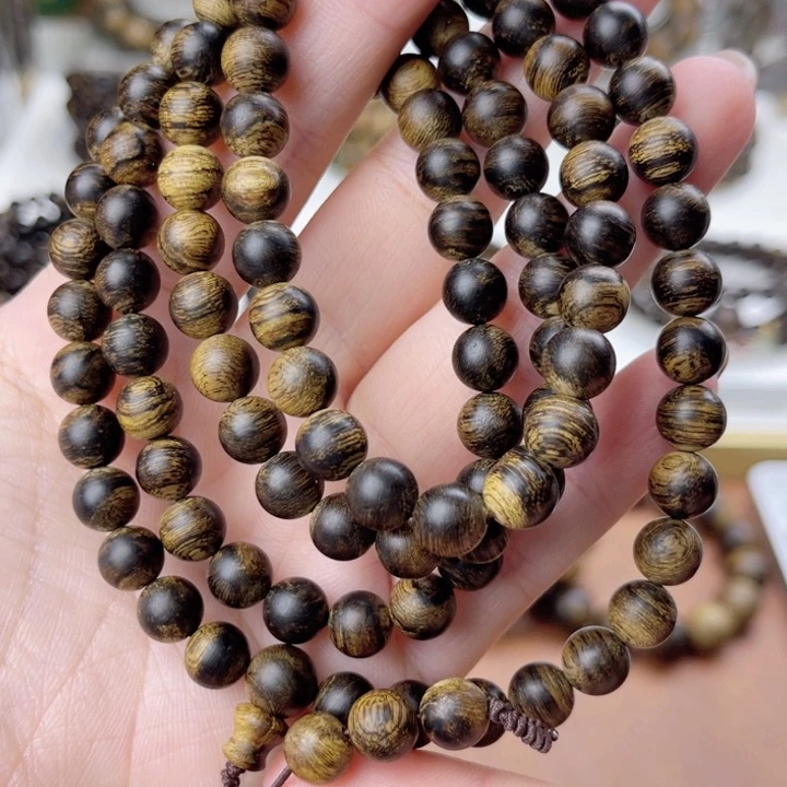 沉香手串越南芽庄白奇楠瘤疤虎斑纹