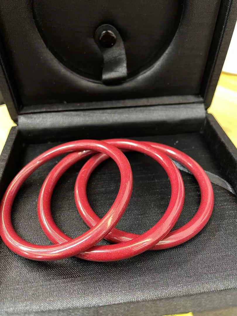 含辰砂工艺品紫金砂细圆条手镯（多样性单个发货）