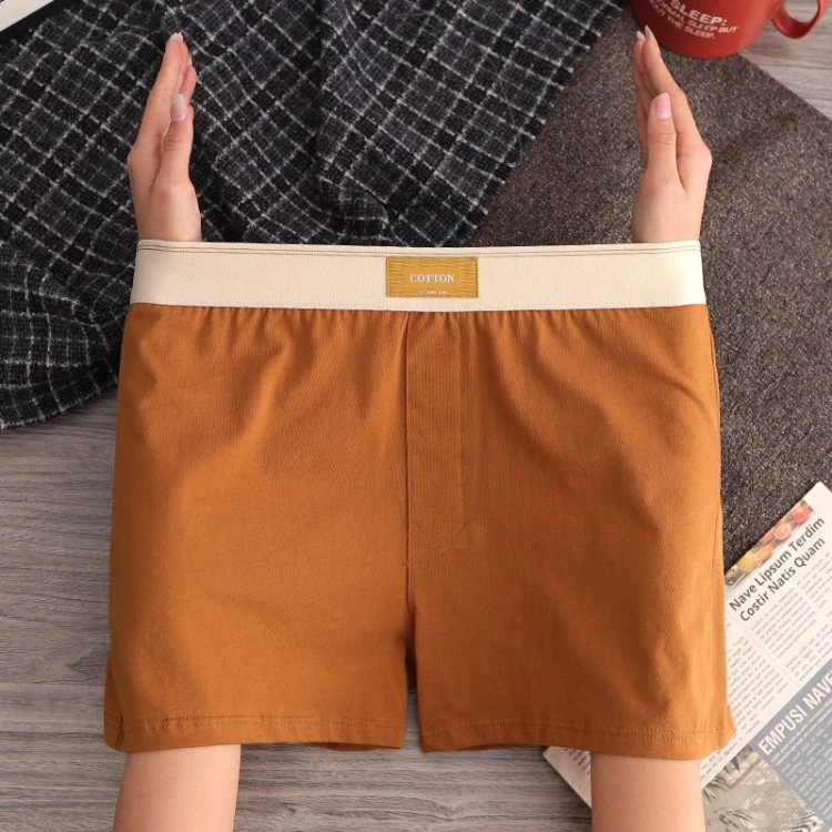 棉质新款舒适宽松版男士内裤男生运动居家阿罗裤潮个性四角短裤头