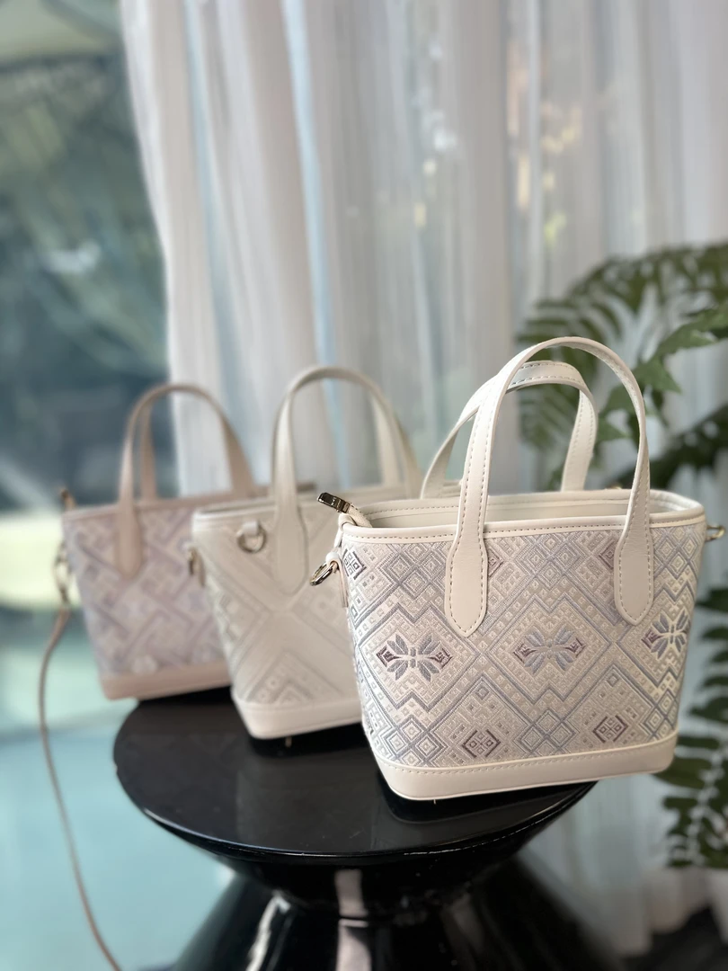 壮锦 | 迷你托特包包/素白纹 几何纹 蝴蝶纹
