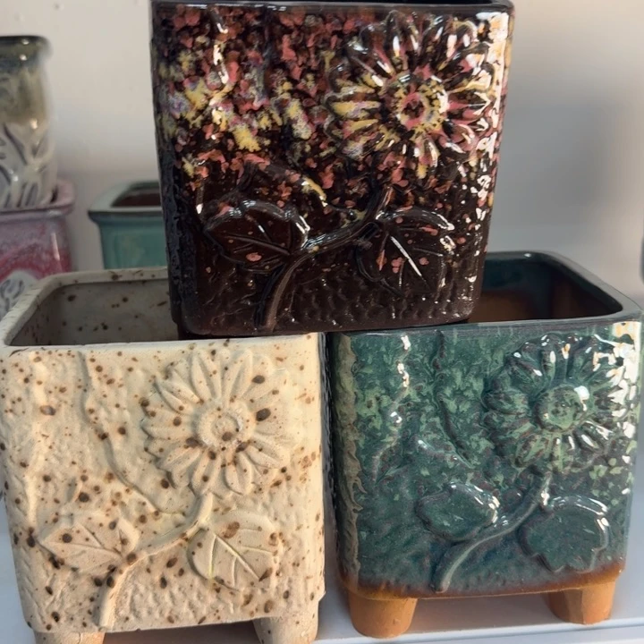 紫砂花盆口15高15，11111