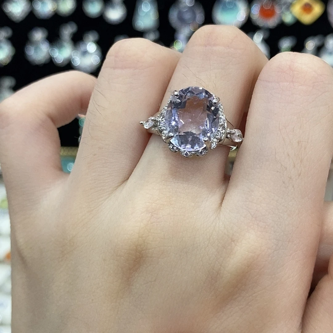 银S925镶嵌戒指紫晶