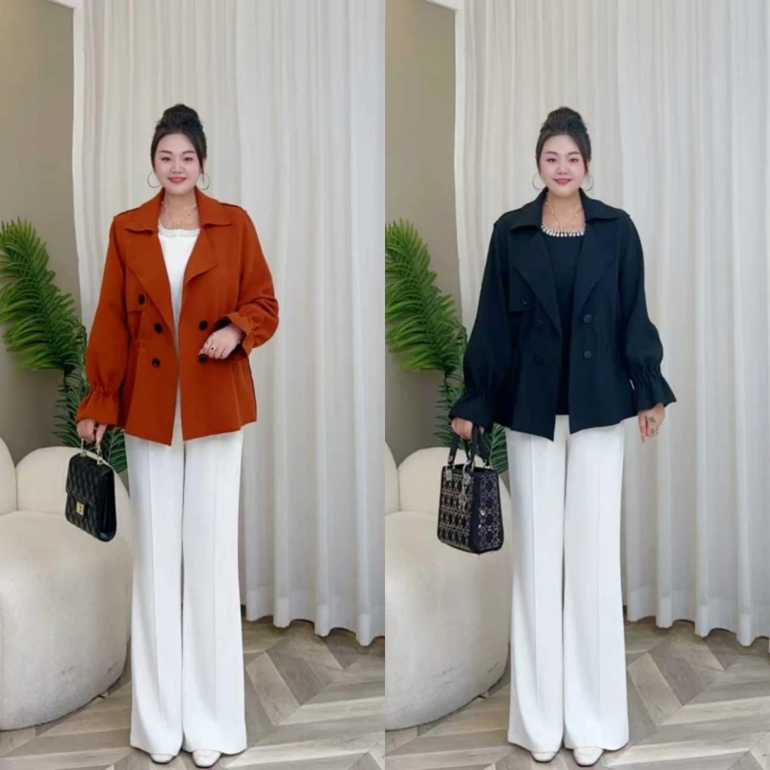 【上新仅风衣】MJ9481梅姐定制轻奢百搭短款外套女大码女装