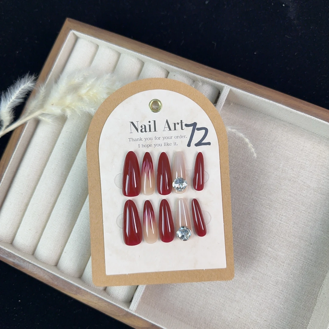 秋冬新款裸色显白穿戴甲气质款清透爆闪轻奢风高级感成品婚甲 72