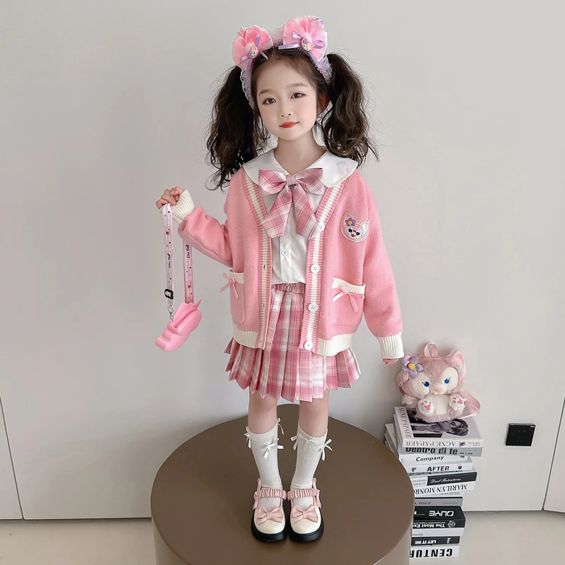 女童秋季连衣裙2025新款洋气儿童秋装jk套装女孩春秋玲娜贝儿裙子