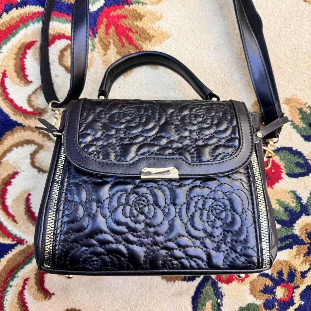 包包蓝色轻奢时尚百搭女士黑色单肩肩包