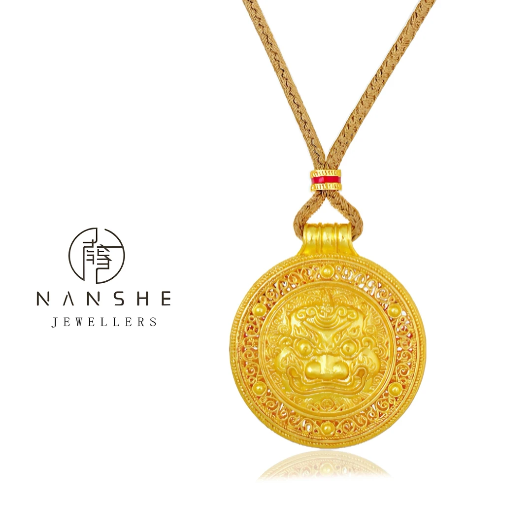 NANSHE/南奢 两款手工花丝独角貔貅吊坠 L714