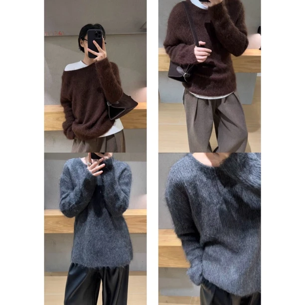 爱唯依（F）-慵懒感！高级有质感圆领毛衣（657RJ5160#）VRNCEWEI