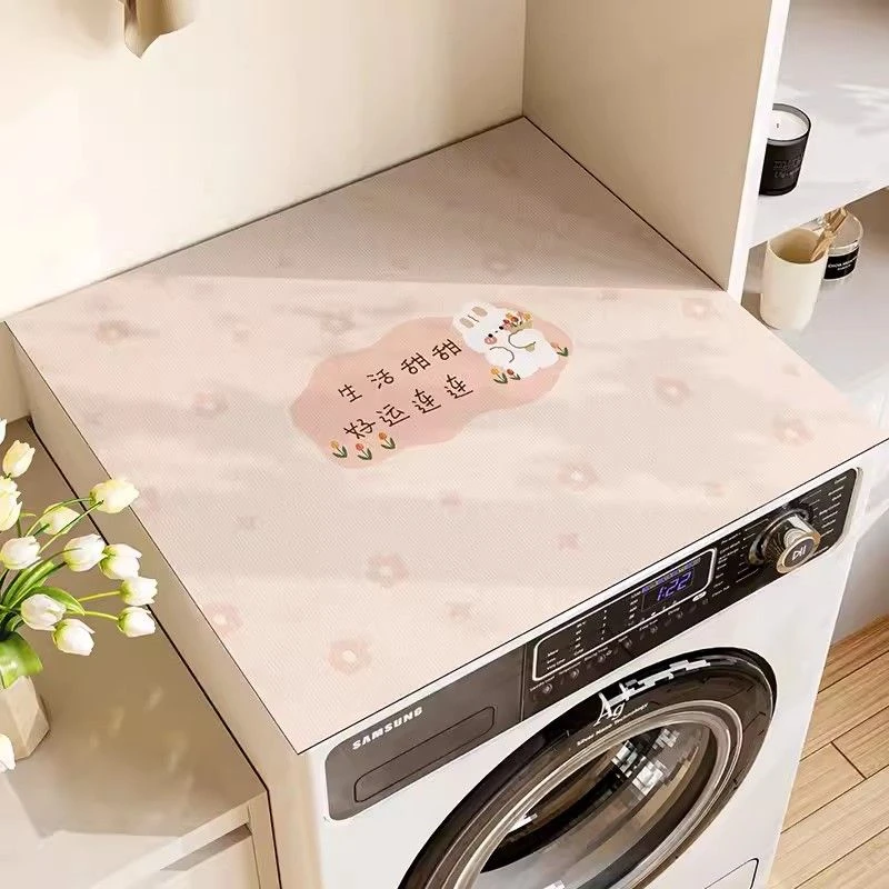 滚筒洗衣机硅藻泥盖垫防尘罩垫吸水防晒盖冰箱垫子床头柜防尘垫