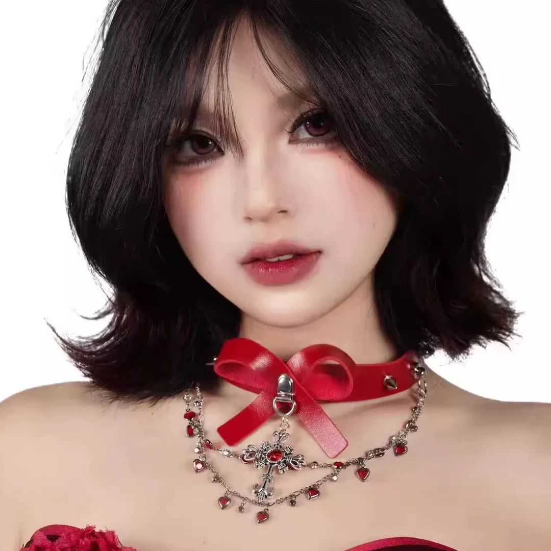 合金项链 为亚而生G3s「绯红秘语」原创手工多层叠戴红色哥特高级感