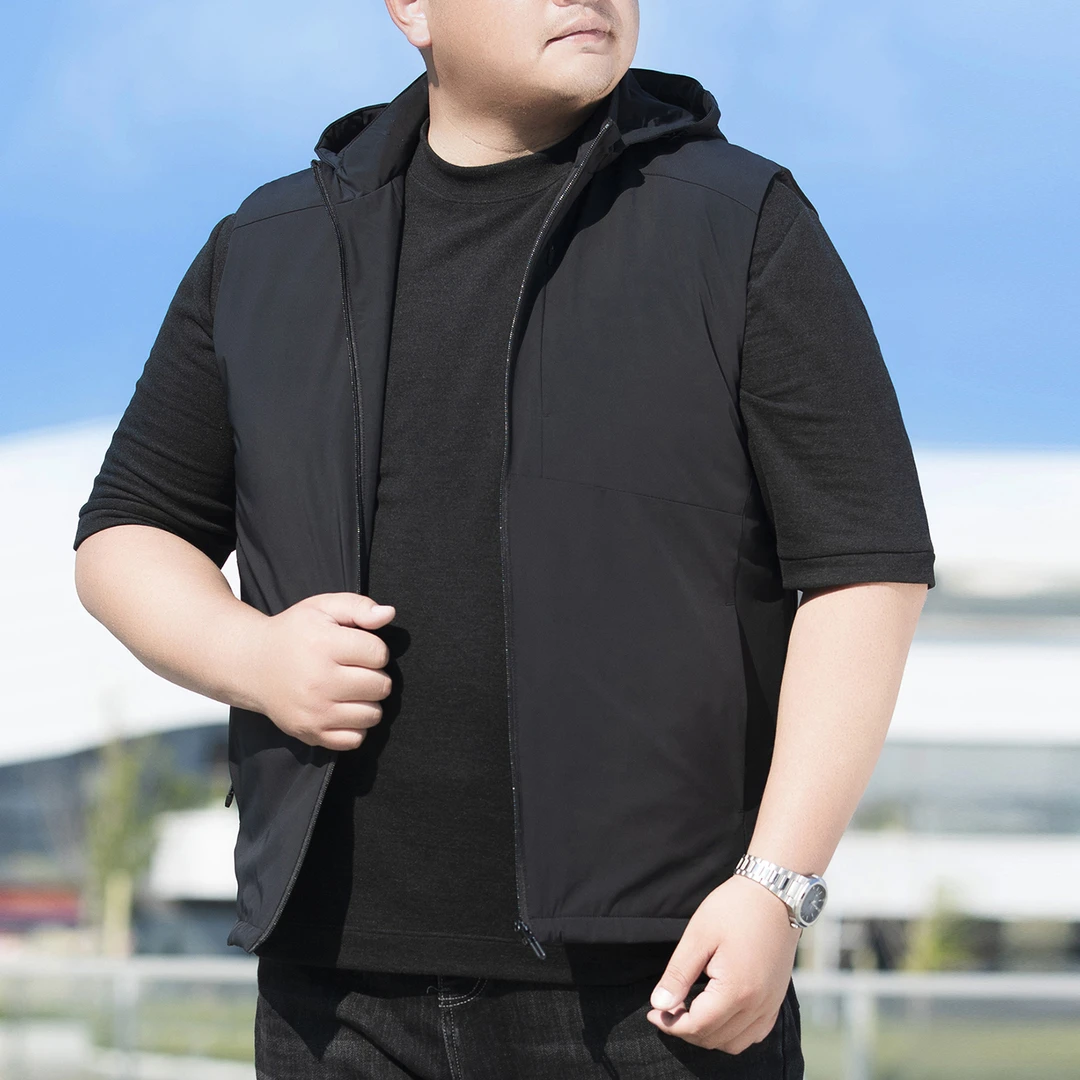 大码男装棉马甲秋冬胖子宽松无袖棉服坎肩加肥加大男夹棉保暖背心